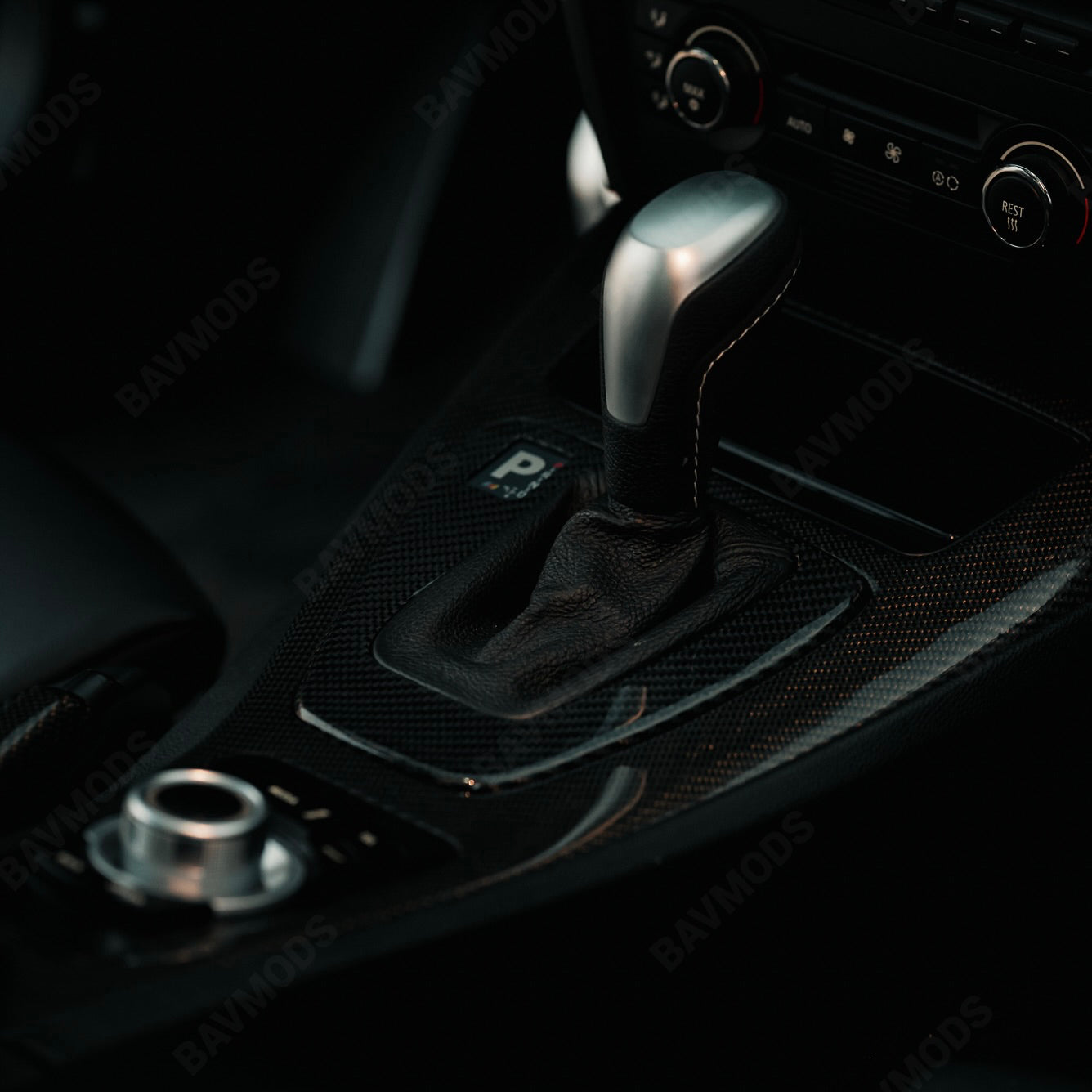 BAVMODS® Digital Gearshift Indicator Conversion Kit for BMW E9X 3 Series | LCD Display + Included Replacement Trim Panel