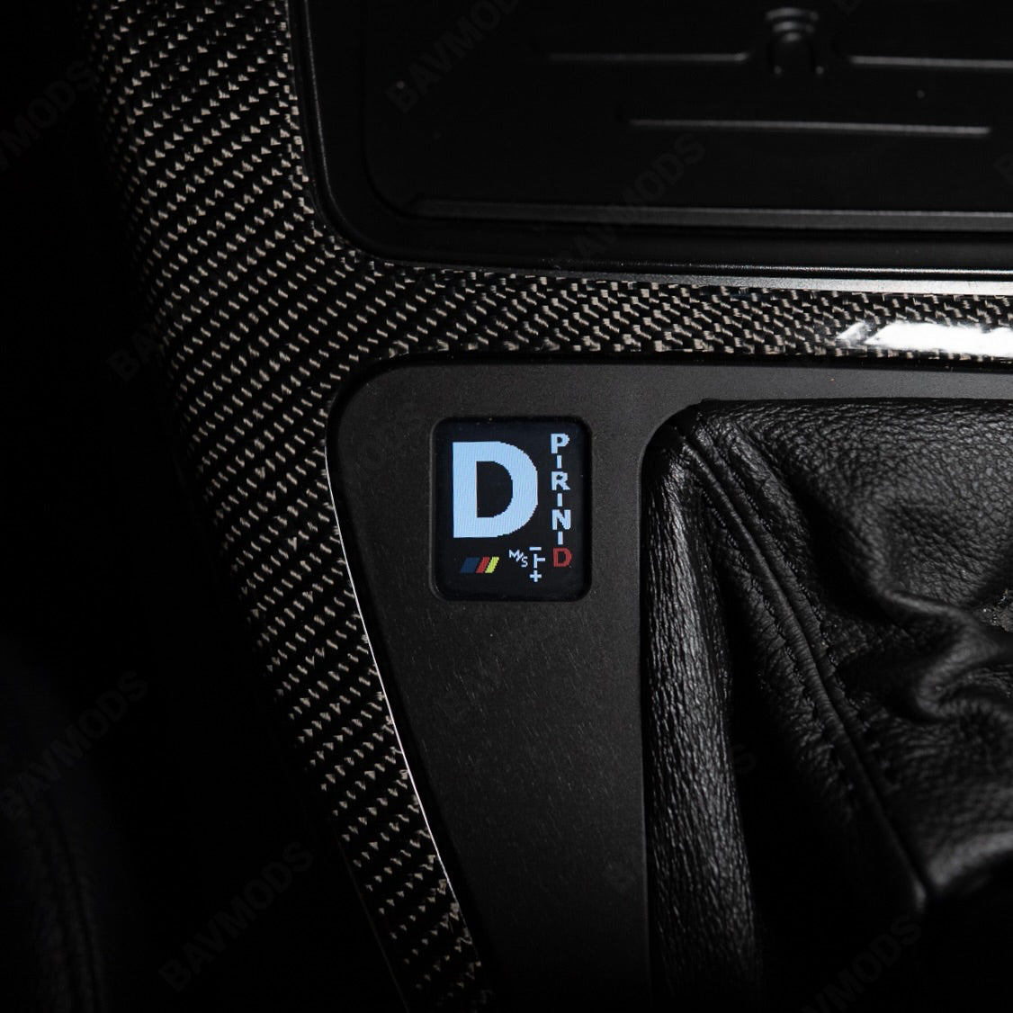 BAVMODS® Digital Gearshift Indicator Conversion Kit for BMW E9X 3 Series | LCD Display + Included Replacement Trim Panel