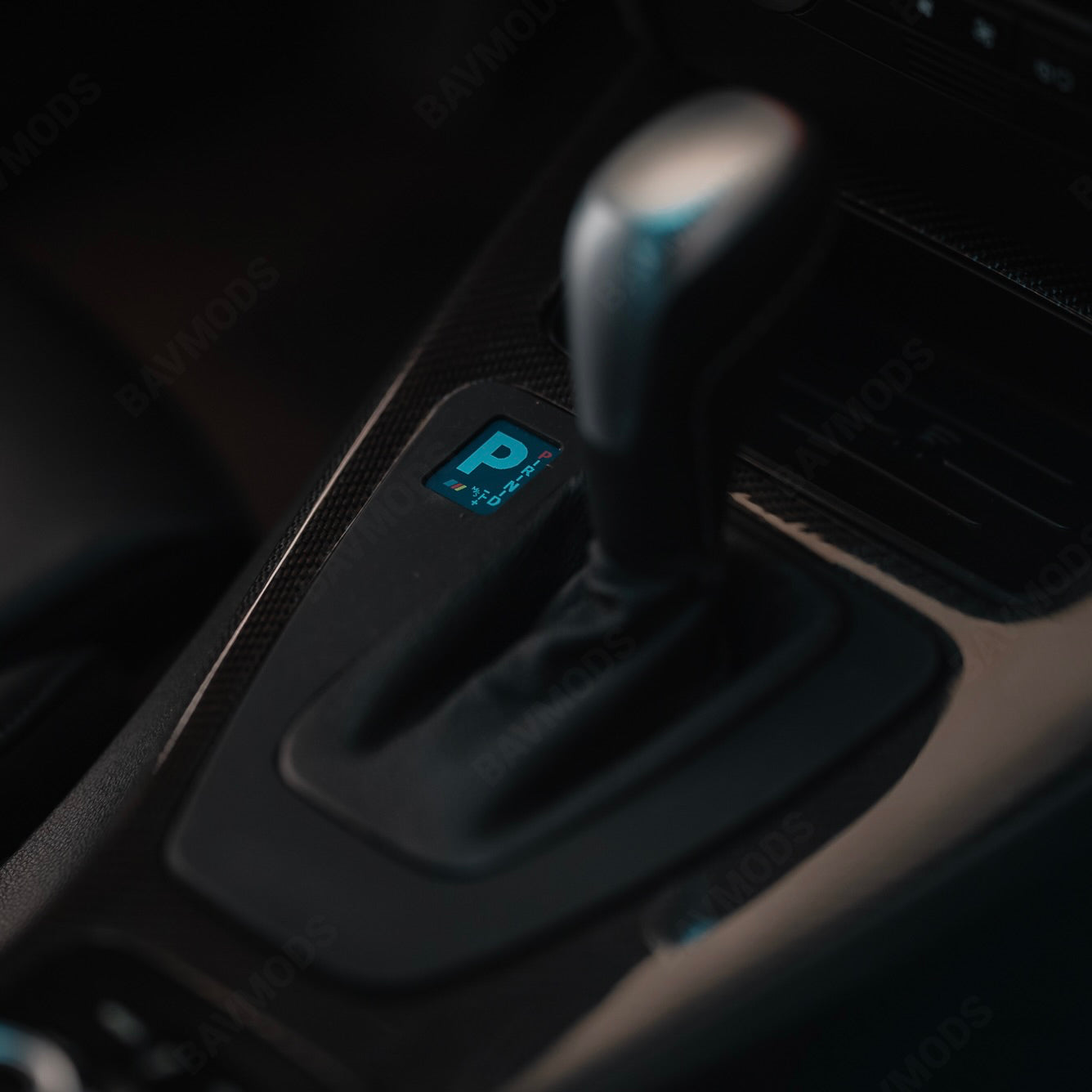 BAVMODS® Digital Gearshift Indicator Conversion Kit for BMW E9X 3 Series | LCD Display + Included Replacement Trim Panel